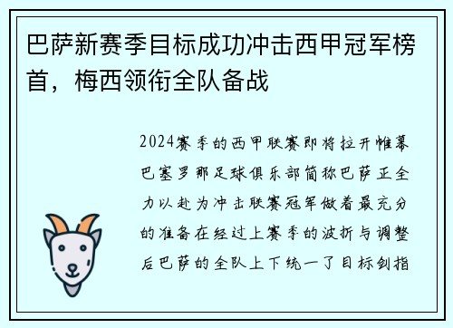 巴萨新赛季目标成功冲击西甲冠军榜首，梅西领衔全队备战